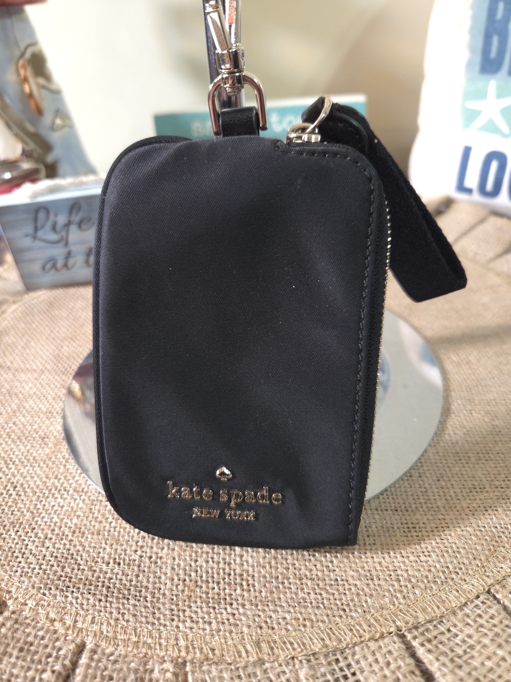 EUC Kate Spade Black Nylon Lanyard